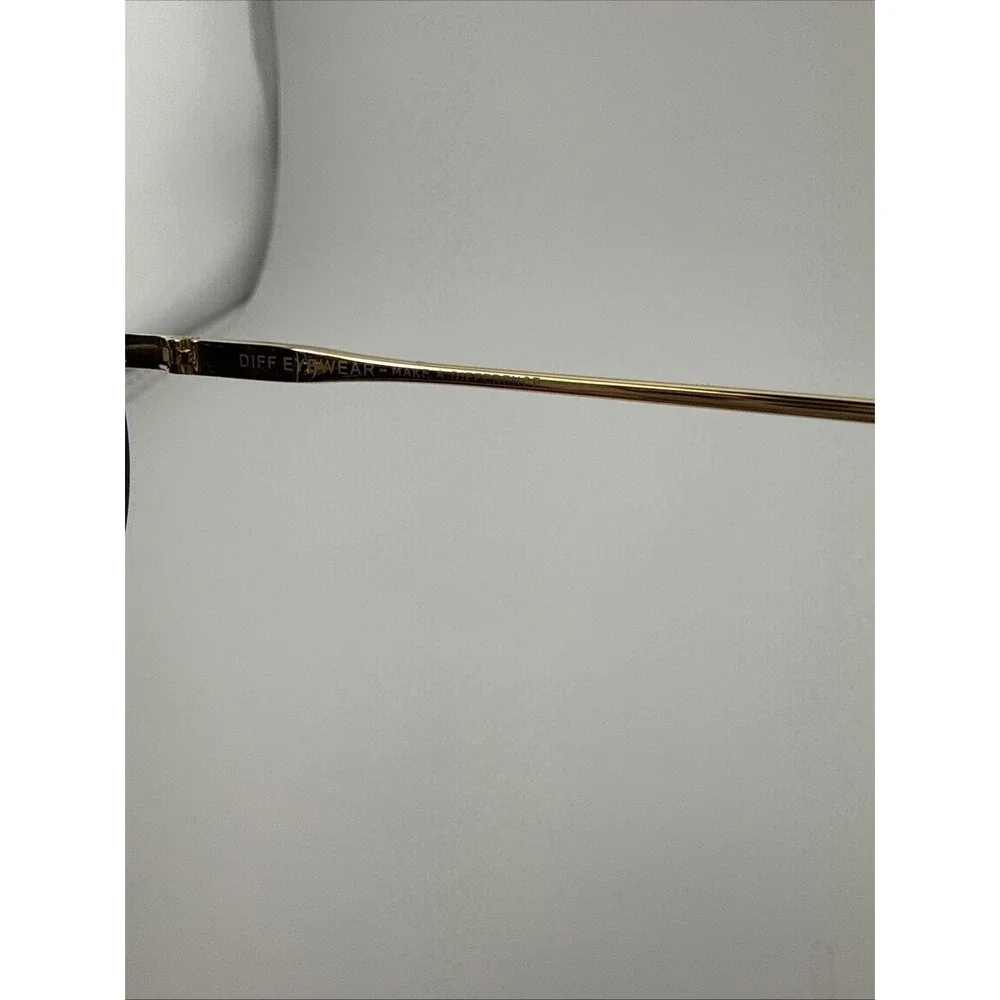 DIFF Lenox Sunglasses Gold frame Blue Lens GD BL 122p polarized